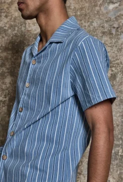 Ensemble à rayures chemise manches courtes pantalon