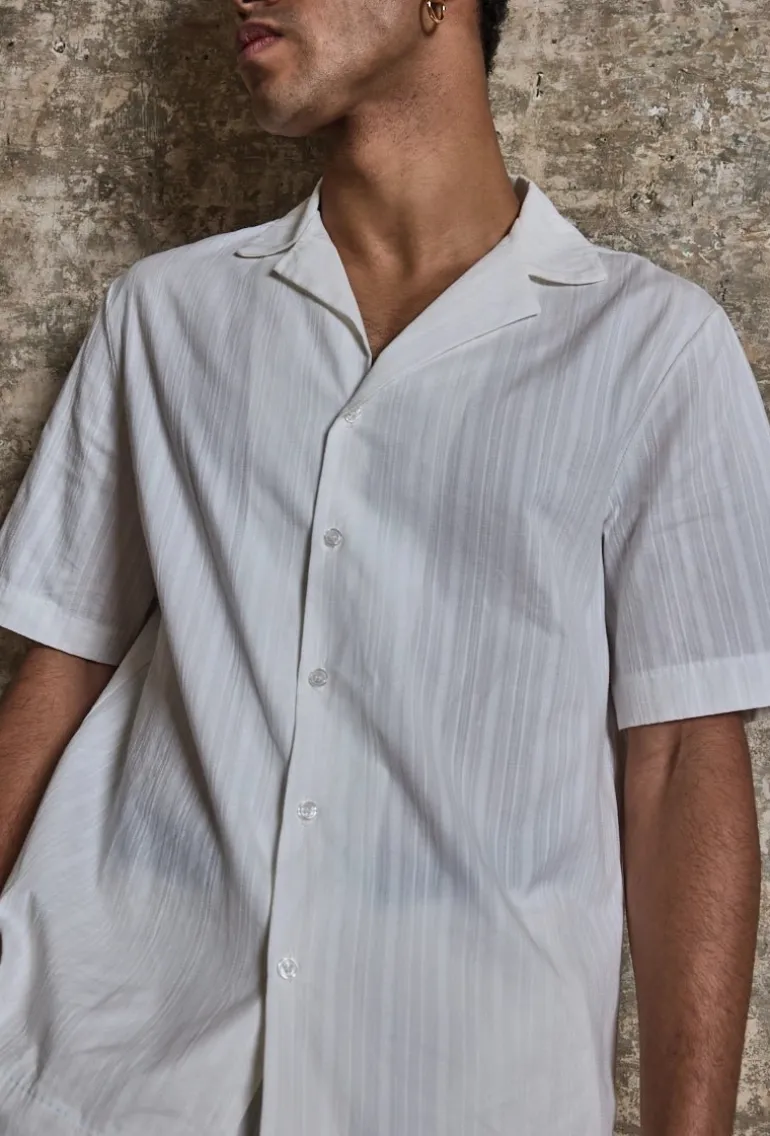 Ensemble à rayures uni chemise manches courtes short
