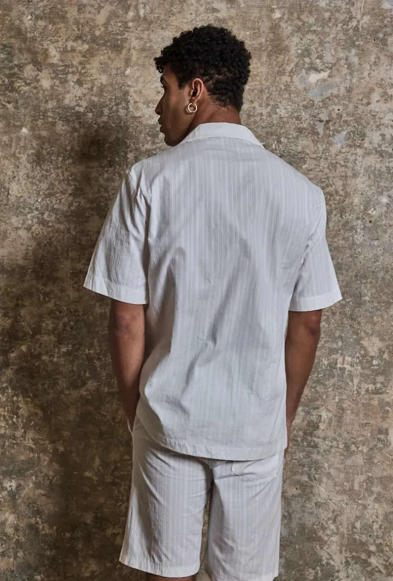 Ensemble à rayures uni chemise manches courtes short