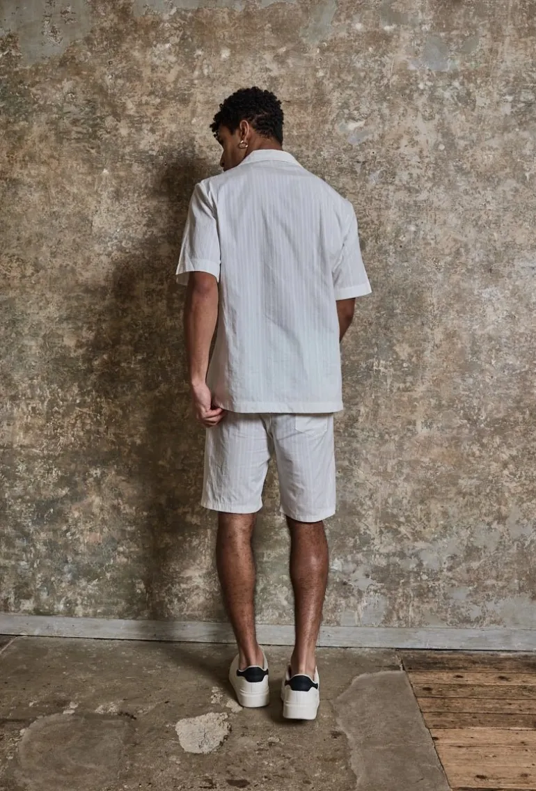 Ensemble à rayures uni chemise manches courtes short
