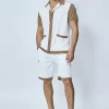 Ensemble chemise et short piqué color block