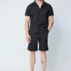Ensemble chemise et short uni à motif