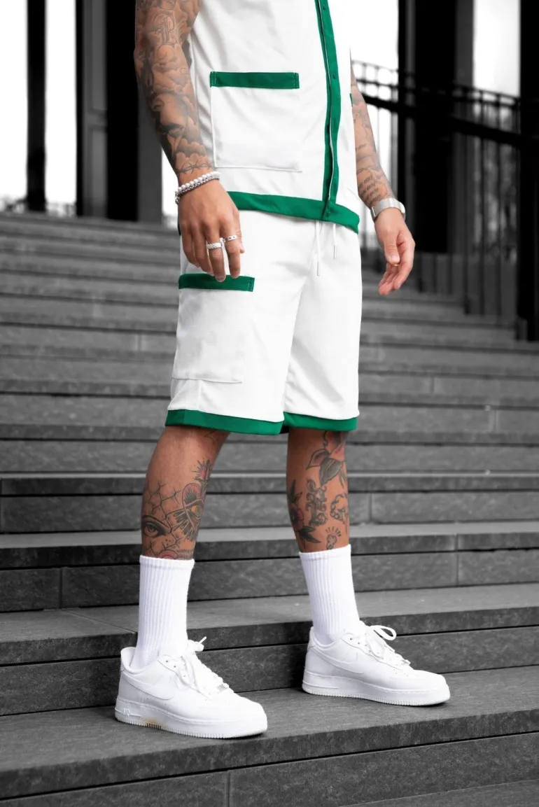 Ensemble chemise et short piqué color block