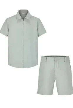 Ensemble chemise et shorts zippé moderne