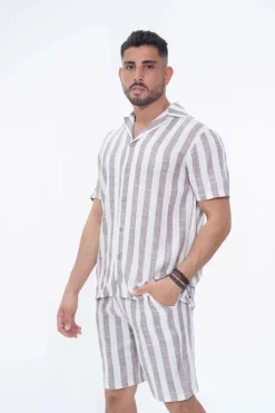 Ensemble chemise et short à rayures