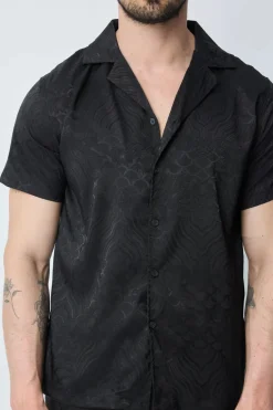Ensemble chemise et short uni à motif