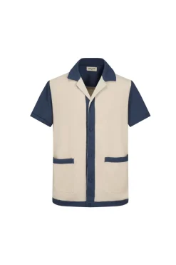 Ensemble chemise et short piqué color block