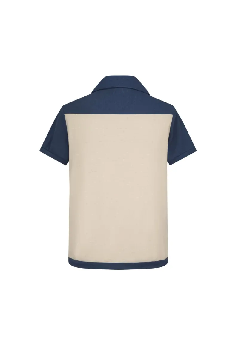 Ensemble chemise et short piqué color block