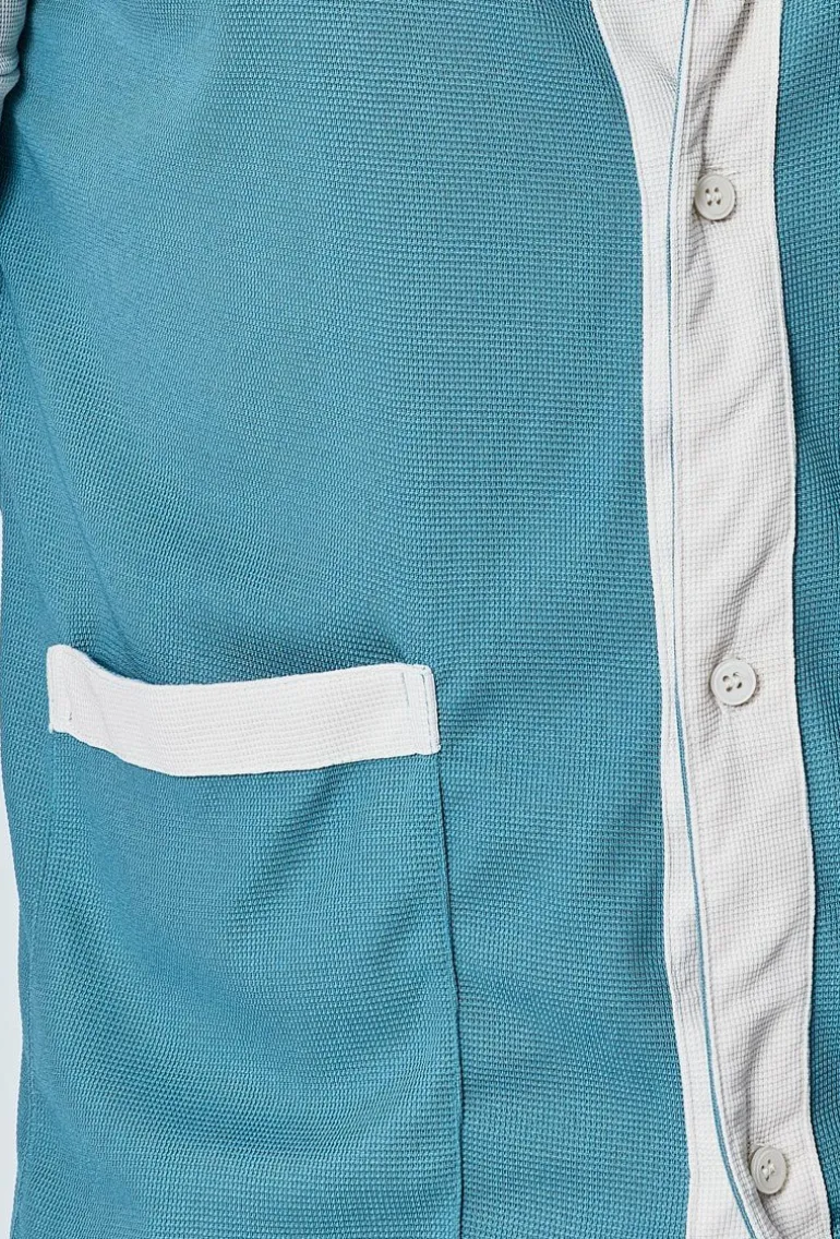 Ensemble chemise et short piqué color block