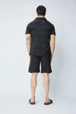 Ensemble chemise et short uni à motif