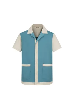 Ensemble chemise et short piqué color block