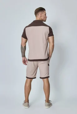 Ensemble chemise et short piqué color block