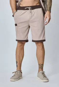 Ensemble chemise et short piqué color block