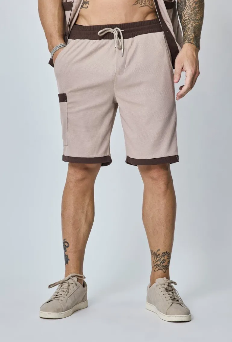 Ensemble chemise et short piqué color block