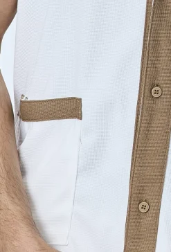 Ensemble chemise et short piqué color block