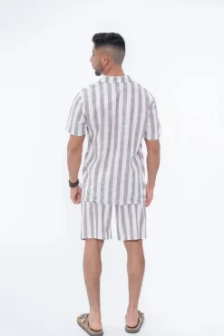Ensemble chemise et short à rayures