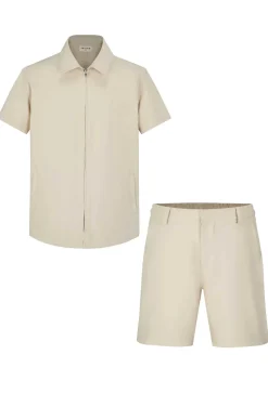 Ensemble chemise et shorts zippé moderne