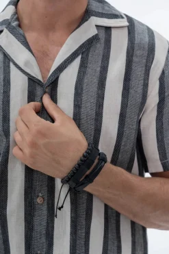 Ensemble chemise et short à rayures