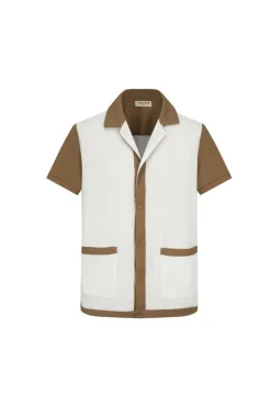 Ensemble chemise et short piqué color block