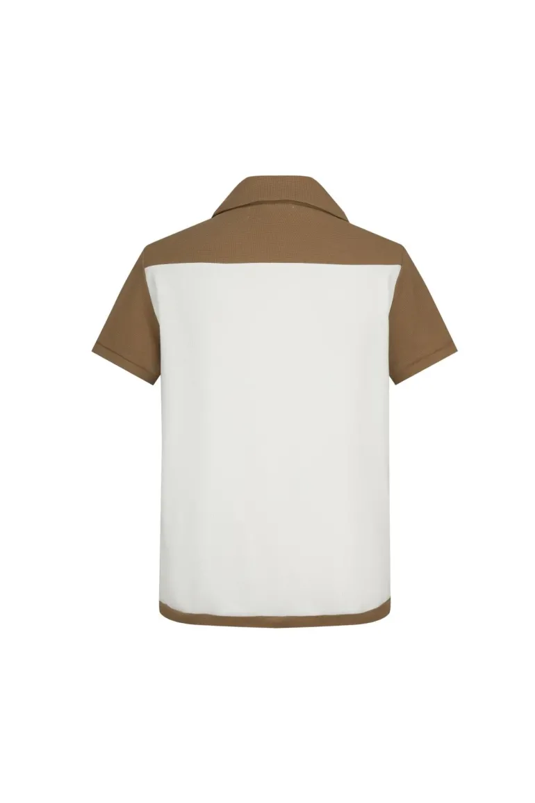 Ensemble chemise et short piqué color block