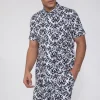 Ensemble chemise manches courtes et short à motif baroque