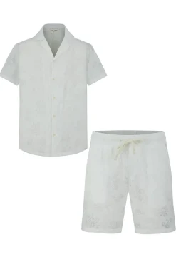 Ensemble chemise manches courtes short fleuris