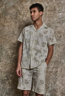 Ensemble chemise manches courtes short fleuris