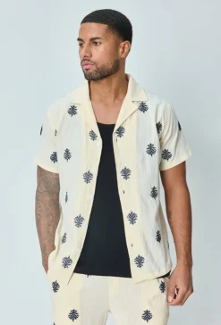Ensemble chemise pantalon décontractée à motifs