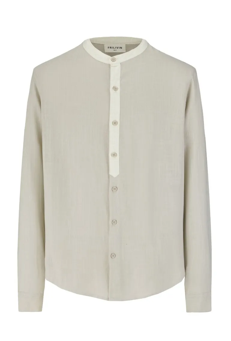 Ensemble chemise pantalon bicolore décontractée