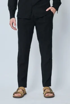 Ensemble chemise pantalon décontractée effet lin