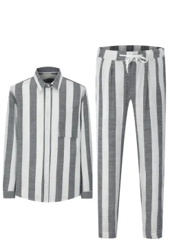 Ensemble chemise pantalon à rayures