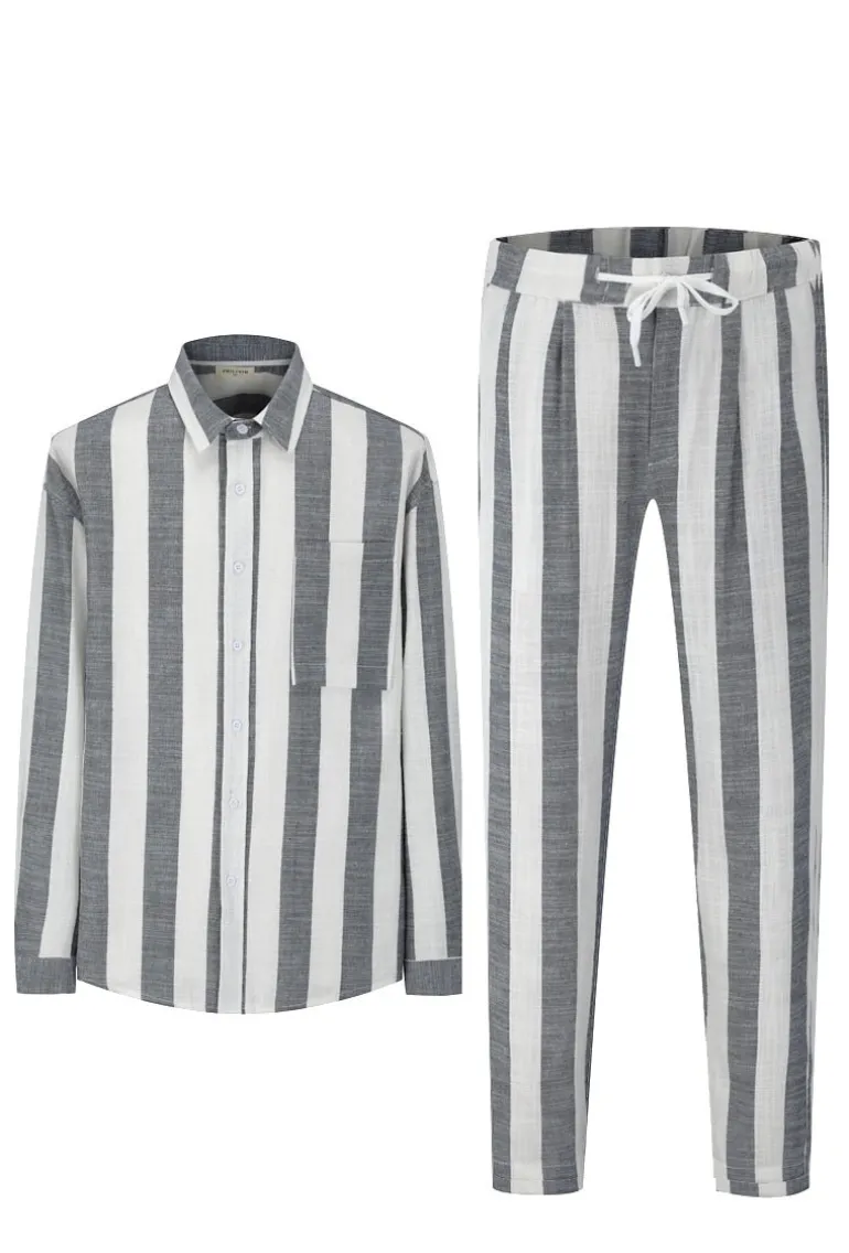 Ensemble chemise pantalon à rayures