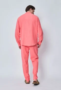 Ensemble chemise pantalon décontractée effet lin