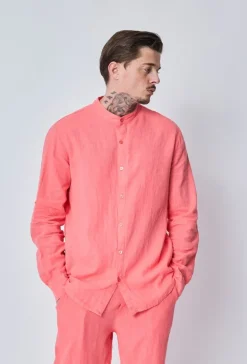 Ensemble chemise pantalon décontractée effet lin