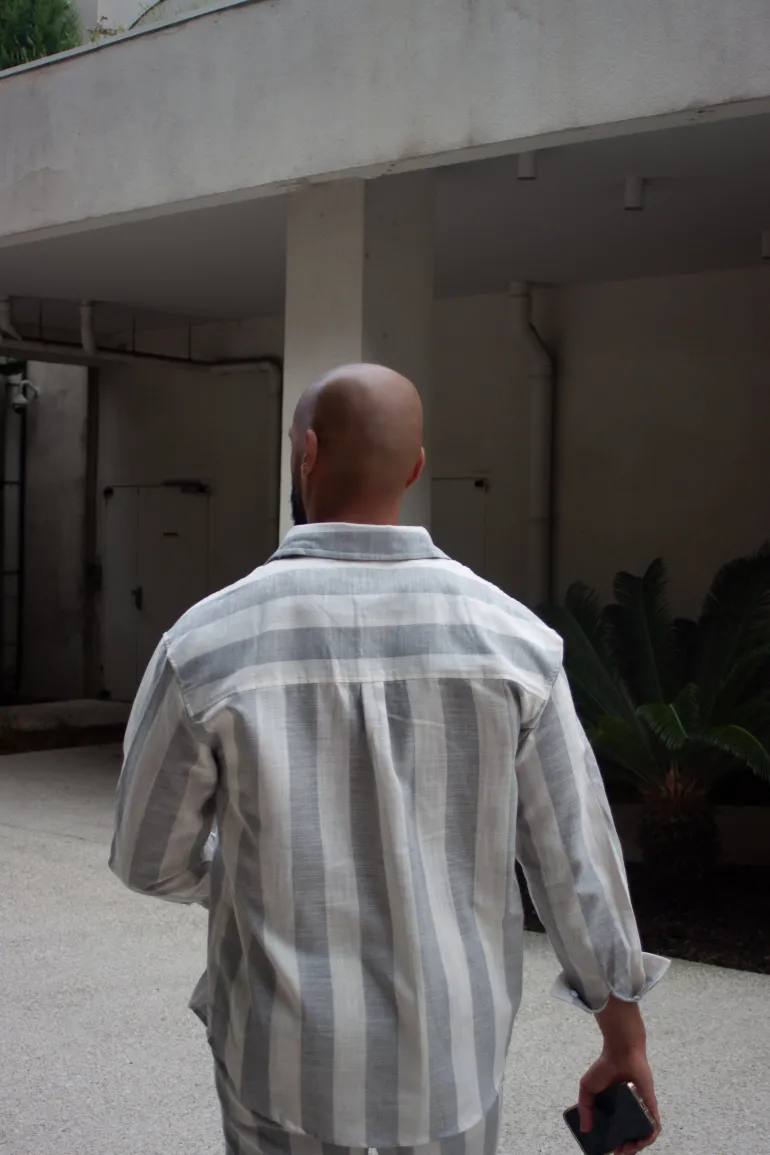 Ensemble chemise pantalon à rayures