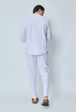 Ensemble chemise pantalon décontractée effet lin