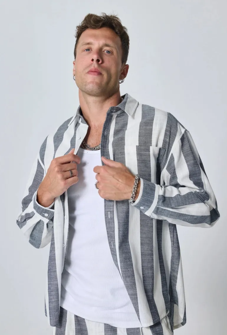 Ensemble chemise pantalon à rayures