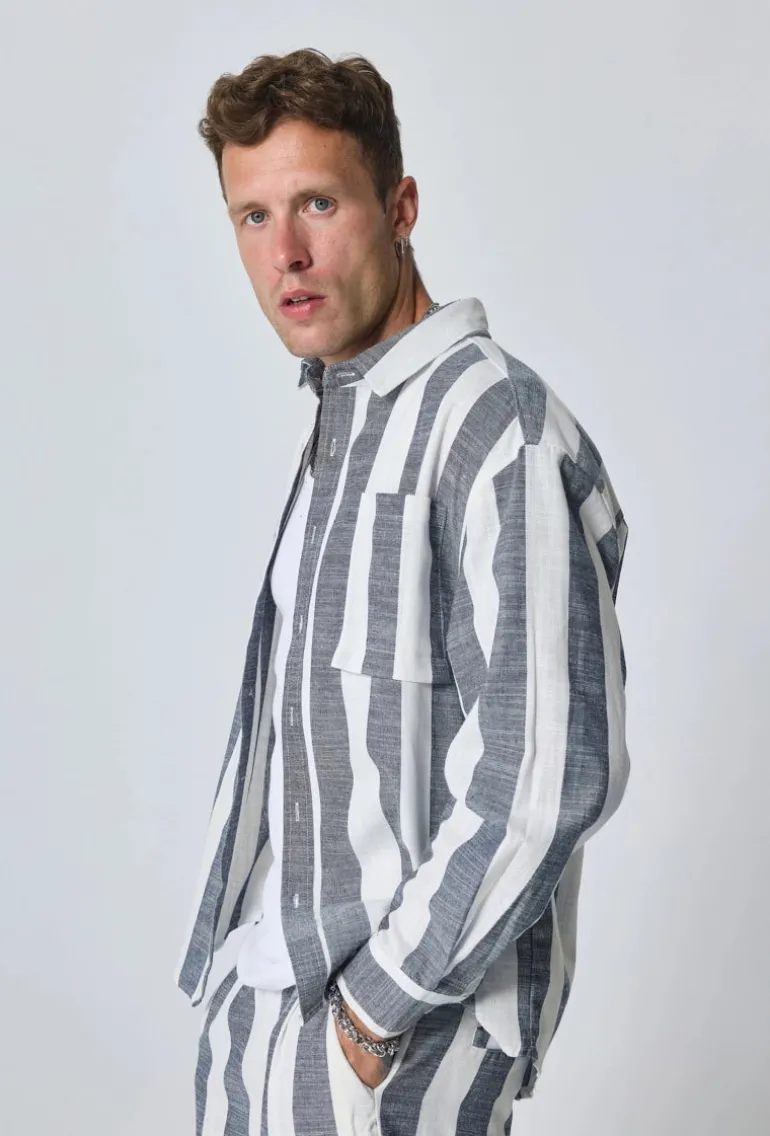 Ensemble chemise pantalon à rayures