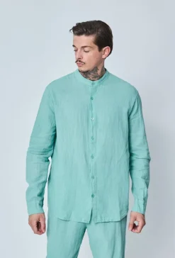 Ensemble chemise pantalon décontractée effet lin