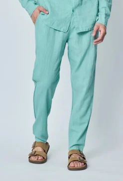 Ensemble chemise pantalon décontractée effet lin