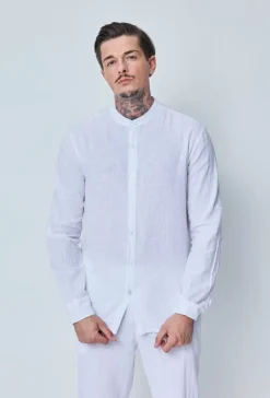 Ensemble chemise pantalon décontractée effet lin
