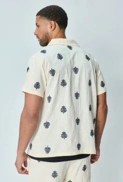 Ensemble chemise pantalon décontractée à motifs