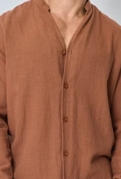 Ensemble chemise pantalon décontractée effet lin