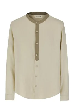 Ensemble chemise pantalon bicolore décontractée