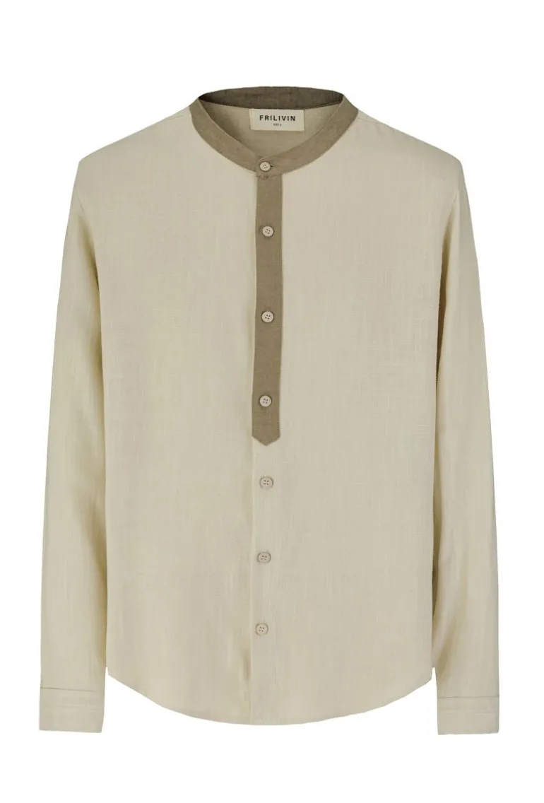 Ensemble chemise pantalon bicolore décontractée