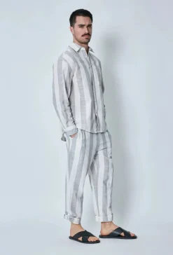 Ensemble chemise pantalon à rayures
