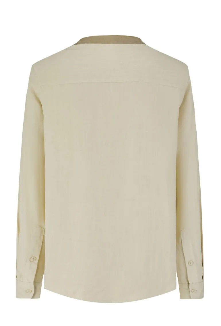 Ensemble chemise pantalon bicolore décontractée