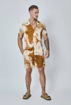 Ensemble chemise short à imprimé marbré
