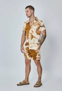 Ensemble chemise short à imprimé marbré