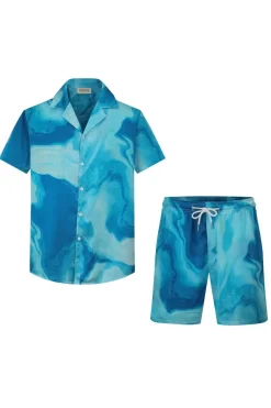 Ensemble chemise short à imprimé marbré